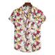 Men's Shirt Button Up Shirt Casual Shirt Summer Shirt Beach Shirt White Yellow Royal Blue Blue Orange Short Sleeve Print Flower / Plants Shirt Collar Outdoor Going out Print Clothing Apparel