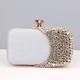 Women's Clutch Evening Bag Wristlet Clutch Bags Polyester Party Bridal Shower Wedding Party Rhinestone Chain Lightweight Durable Anti-Dust Color Block Patchwork Silver Black Gold