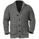 Men's Cardigan Sweater Cropped Sweater Knit Sweater Ribbed Knit Regular Button Up Plain Shawl Collar Warm Ups Modern Contemporary Casual Daily Wear Clothing Apparel Fall Winter Black Brown M L XL