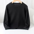 Kids Unisex T shirt Solid Color Outdoor Long Sleeve Crewneck Active Cotton 7-13 Years Fall Black White Pink