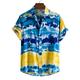 Men's Summer Hawaiian Shirt Button Up Shirt Summer Shirt Casual Shirt Beach Shirt Blue Short Sleeve Tie Dyed Shirt Collar Outdoor Going out Print Clothing Apparel Streetwear Stylish Casual