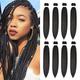 8 Pack Ombre Braiding Hair Pre Stretched - 26 100G/Pack Premium Kanekalon Pre Stretched Braiding Hair Extensions Professional Itch Free Hot Water Setting Perm Yaki Texture Prestretched Hair