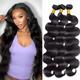 Body Wave Human Hair Bundles Brazilian Hair Bundles Double Weft Hair Weave 3 Bundles Human Hair Natural Black 22 24 26 Inch Human Hair Extensions