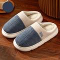 Men's Clogs Mules Slippers Flip-Flops Fleece Slippers Plush Slippers Memory Foam Slippers Comfort Shoes Fleece lined Walking Casual Daily Elastic Fabric Warm Loafer Gray blue Gray simple Navy