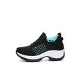 Women's Trainers Athletic Shoes Sneakers Plus Size Daily Round Toe Sporty Basic Casual Running Tennis Shoes Walking Knit Tissage Volant Loafer Black / Red Blue Purple