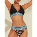 Leopard Fringe Longline Bikini Set