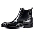 stivali chelsea da uomo in similpelle con motivo coccodrillo blu – eleganti stivaletti slip-on con pannelli laterali elastici per abbigliamento formale e casual