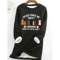 felpa da donna pullover sherpa grafica lettera casual sport caldo peloso confortevole scollo tondo manica lunga top micro-elastico autunnoamp;tessuto morbido traspirante invernale confortevole