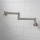 rubinetto del bagno solo acqua fredda acciaio inossidabile, nichel dorato spazzolato lavello pieghevole montaggio a parete rubinetto di riempimento pieghevole rubinetto per lavabo doppio snodo braccio oscillante foro singolo 2 maniglia