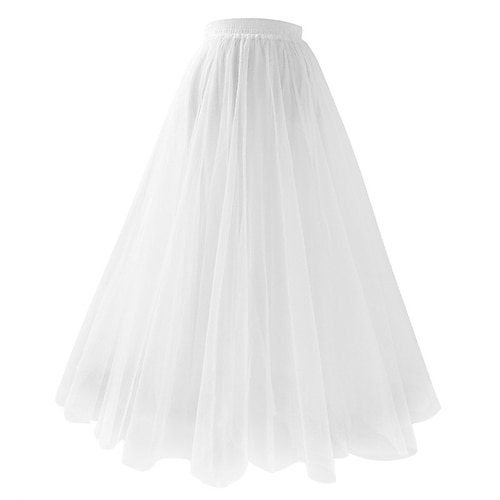 gonna da donna altalena maxi gonne a vita alta tulle a strati tinta unita strada quotidiano autunnoamp;inverno organza elegante moda rosa scuro nero bianco rosa