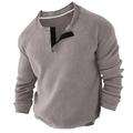 Per uomo Camicia Henley Waffle Camicia Henley Magliette Maglia a maniche lunghe Liscio Henley Sport Abbigliamento da lavoro Manica lunga Bottone giù Abbigliamento Di tendenza Streetwear Informale