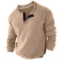 Per uomo Camicia Henley Waffle Camicia Henley Magliette Maglia a maniche lunghe Liscio Henley Sport Abbigliamento da lavoro Manica lunga Bottone giù Abbigliamento Di tendenza Streetwear Informale