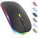 mouse wireless led mouse silenzioso sottile 2.4g mouse da ufficio ottico mobile portatile con ricevitore usb e tipo-c 3 livelli dpi regolabili per laptop pc notebook macbook