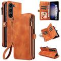 Custodia per telefono per Samsung Galaxy S24 S24 S23 S22 S21 Ultra Plus Note 20 Ultra 10 Plus S10 S9 Plus custodia portafoglio con supporto stand zip slot per schede PU pelle