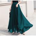 gonna da donna altalena gonne da lavoro gonna lunga gonne lunghe chiffon tinta unita ufficio / carriera quotidiano primaveraamp;chiffon estivo elegante lungo s