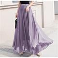 gonna da donna altalena gonne da lavoro gonna lunga gonne lunghe chiffon tinta unita ufficio / carriera quotidiano primaveraamp;chiffon estivo elegante lungo s
