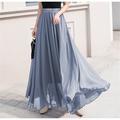gonna da donna altalena gonne da lavoro gonna lunga gonne lunghe chiffon tinta unita ufficio / carriera quotidiano primaveraamp;chiffon estivo elegante lungo s