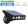 1 pc 3 W Luci LED ad energia solare Ad energia solare Bianco caldo Luce fredda 3.7 V 4 Perline LED