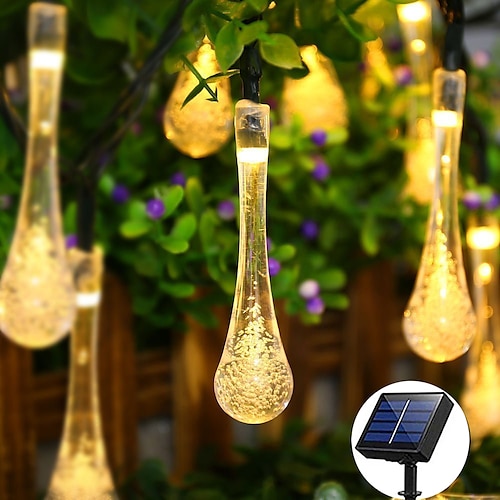 Luci a stringa solari da esterno Luci a stringa LED solari impermeabili a goccia d'acqua 7M 50LED lampada decorativa per matrimoni giardino patio decorazione del prato luce solare da giardino