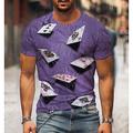 Per uomo 3D Carte francesi maglietta Manica corta maglietta Stampa 3D Rotonda Camicia Vintage Originale Informale Feste Giornaliero Nero Giallo Rosa Abbigliamento Plus Size S M L XL XXL 3XL 4XL