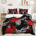2 pezzi / 3 pezzi rosa fiore vintage san valentino collezione matrimonio set trapunta due pezzi set tre pezzi include un copripiumino 1 o 2 copricuscini set biancheria da letto