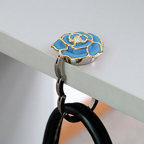 1pc supporto per borsa da tavolo portatile ganci per borse da tavolo supporto per ganci portamonete modello rosa gancio per borsa decorazione gancio per borsa