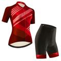 Per donna Maglia con salopette corta da ciclismo Maglia con pantaloncini da ciclismo Manica corta Ciclismo da montagna Cicismo su strada Nero Rosso Blu Pop art Strisce Bicicletta Asciugatura rapida