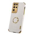 telefono Custodia Per Samsung Galaxy S25 S24 S23 S22 S21 Ultra Plus S20 A12 A32 S20 FE Copertura Posteriore Portatile Supporto ad anello Magnetico Tinta unita Pelle PU