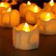 12/24 candele accendono luci da tè a led tremolanti senza fiamma bianco caldo per l'illuminazione della festa del Ringraziamento con batteria