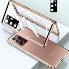 Custodia per telefono per Samsung Galaxy S24 S23 S22 S21 Plus Ultra Note 20 Ultra S25 Ultra custodia bumper a retention magnetica protettiva a corpo intero di colore solido in vetro temperato