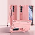 Custodia per telefono per Samsung Galaxy Z Fold 6 Z Fold 5 Z Fold 4 Z Fold 3 copertura posteriore con supporto stand con protezione per schermo magnetica colore solido PC