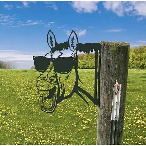 animali metallo giardino art decor, divertente mucca che fa capolino sculture da parete in metallo arte del ferro battuto resistente alle intemperie mucca segno esterno giardino agriturismo arredamento mucca parete arredamento
