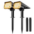 2pcs riflettore di paesaggio solare all'aperto 2 modalità di luminosità 2 in 1 riflettore di paesaggio solare ip67 luce esterna solare impermeabile luci di via della luce del prato