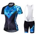 Malciklo Per donna Manica corta Maglia con salopette corta da ciclismo Estate Elastene Licra Poliestere RosaBianco Viola Giallo Geometrico Formale Taglie forti Bicicletta Maglietta / Maglia Calze