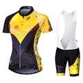 Malciklo Per donna Manica corta Maglia con salopette corta da ciclismo Estate Elastene Licra Poliestere RosaBianco Viola Giallo Geometrico Formale Taglie forti Bicicletta Maglietta / Maglia Calze