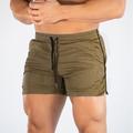 Per uomo Pantaloncini sportivi Pantaloncini da 3 pollici Pantaloncini da allenamento Pantaloncini corti Pantaloncini Running A cordoncino Yoga Breve Tinta unita Traspirante Asciugatura rapida Breve