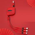 cavo di ricarica multiplo da 3,9 piedi da usb a a fulmine / micro / usb c 3 a ricarica rapida 3 in 1 rotazione magnetica 540 per l'accessorio del telefono samsung iphone