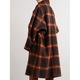Per donna Cappotto Esterno Strada Da tutti i giorni Autunno Inverno Lungo Cappotto Standard Tenere al caldo Traspirante Contemporaneo Moda Informale Giacca Manica lunga Righe e Plaid Stampa Con tasche