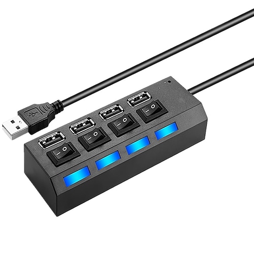 USB 2.0 Hub 7 Porti 7 in 1 4 IN 1 con interruttori indipendenti Hub USB con USB2.04 Erogazione di potenza Per Laptop PC Tablet