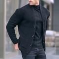 Per uomo Felpa Lavorato a maglia corto Maglia Lungo Lavorato a maglia Tinta unita / tinta unita Scollo a Y Tradizionale Casual / quotidiano Abbigliamento Rimborsate Autunno inverno Nero Bianco M L XL