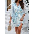 Per donna Taglie UE / USA Mini abito Abito casual Vestito tubino Prendisole Abito boho Boemia stile sveglio Hawaiano A farfalla Da mare Strada Appuntamento Taglia piccola Rosa Stampa 3D Tropicale