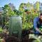 Sacco per compost da 34 galloni, con tettuccio apribile, coperchio con cerniera e maniglia, sacco per spazzatura da giardino riutilizzabile, sacco per spazzatura da giardino, sacco per prato, sacco da giardino per carichi pesanti, sacco per compost,...