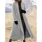 Per donna Cappotto Esterno Strada Da tutti i giorni Autunno Inverno Lungo Cappotto Standard Tenere al caldo Traspirante Contemporaneo Moda Informale Giacca Manica lunga Tinta unica Con tasche Oversize