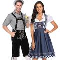 Birra Oktoberfest Costume Top o camicia Dirndl Lederhosen Coppia bavarese Coppia dell'Oktoberfest Tedesco Monaco Prati Per uomo Per donna Panno in stile tradizionale Camicia Abito Pantaloncini