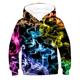 Da ragazzo 3D 3D Print Felpa con cappuccio Manica lunga Stampa 3D Primavera Autunno Di tendenza Essenziale Bambino Bambino (1-4 anni) 2-12 anni Giornaliero
