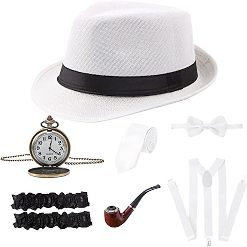 Anni 1920 Abiti Set di accessori Costume Per uomo Halloween Addio al Nubilato Festival Cravatta Cappello Tutte le stagioni