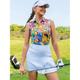 Per donna POLO azzurro cielo Giallo Viola Senza maniche Protezione solare Superiore Floreale Abbigliamento da golf da donna Abbigliamento Abiti Abbigliamento