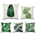 1 set di 5 pezzi foglia verde serie botanica copricuscino moderno decorativo federa cuscino per camera da letto camera da letto divano sedia auto cuscino esterno per divano divano letto sedia verde
