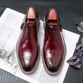 scarpe eleganti da uomo in similpelle verniciata bordeaux con fibbia - scarpe eleganti e formali per matrimoni ed eventi aziendali
