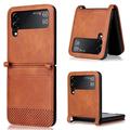 telefono Custodia Per Samsung Galaxy Z Flip 5 Z Flip 4 Z Flip 3 Copertura Posteriore Portatile Sottile Resistenza Caduta Quattro Angoli Retrò PC Pelle PU